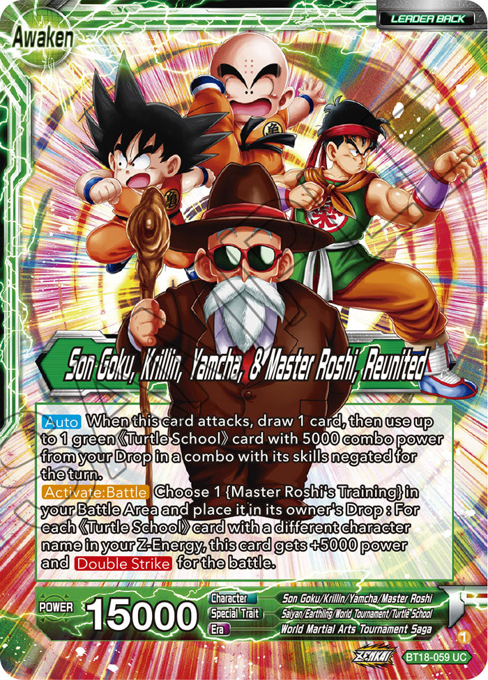 Master Roshi // Son Goku, Krillin, Yamcha, & Master Roshi, Reunited - Dawn of the Z-Legends - Uncommon - BT18-059