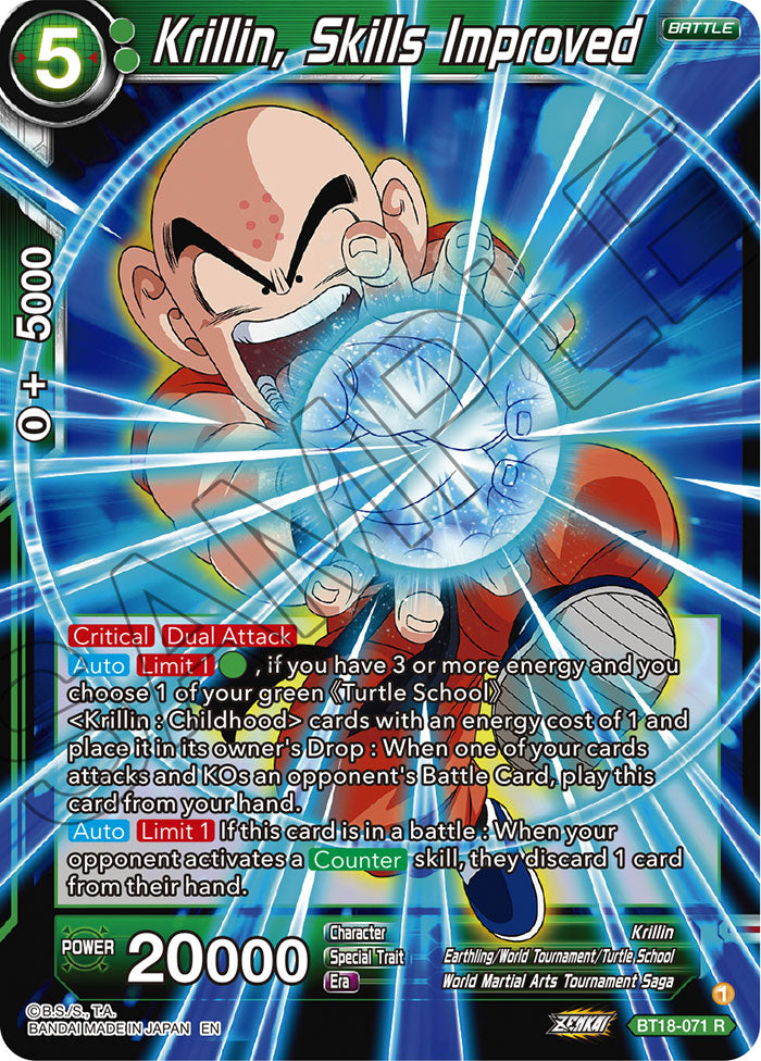 Krillin, Skills Improved - Dawn of the Z-Legends - Rare - BT18-071