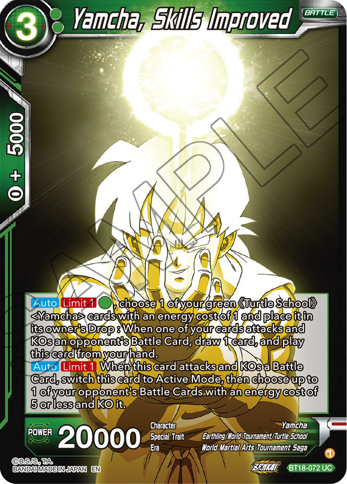 Yamcha, Skills Improved - Dawn of the Z-Legends - Uncommon - BT18-072