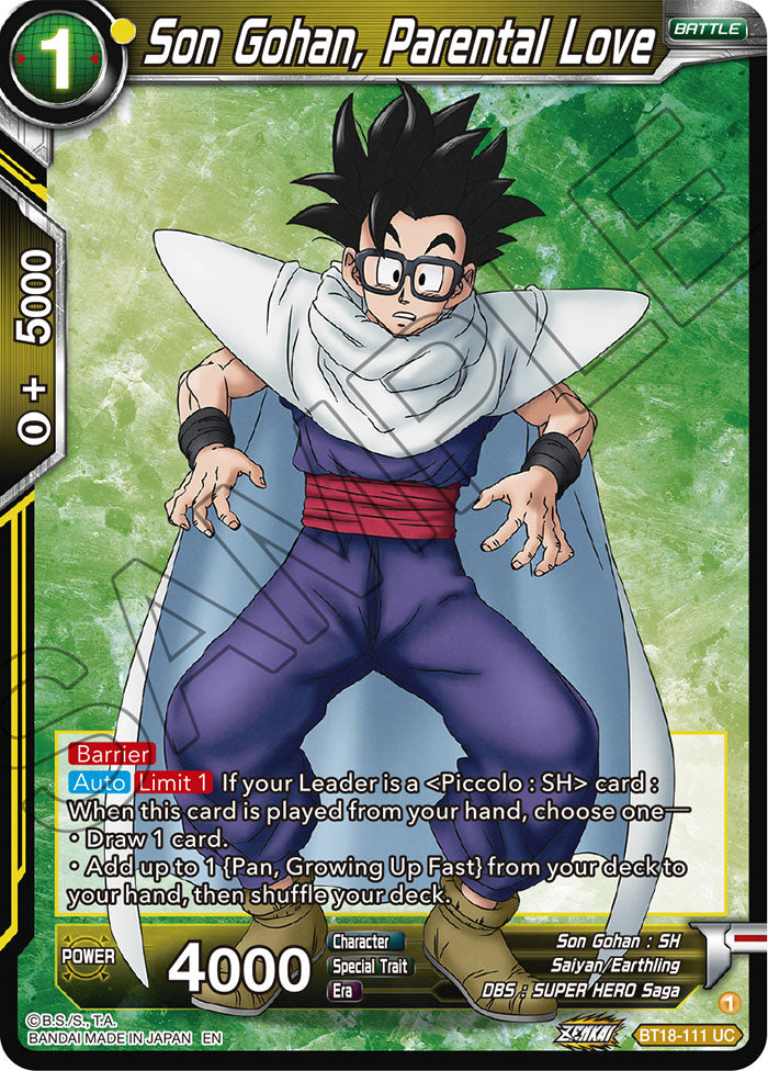 Son Gohan, Parental Love - Dawn of the Z-Legends - Uncommon - BT18-111