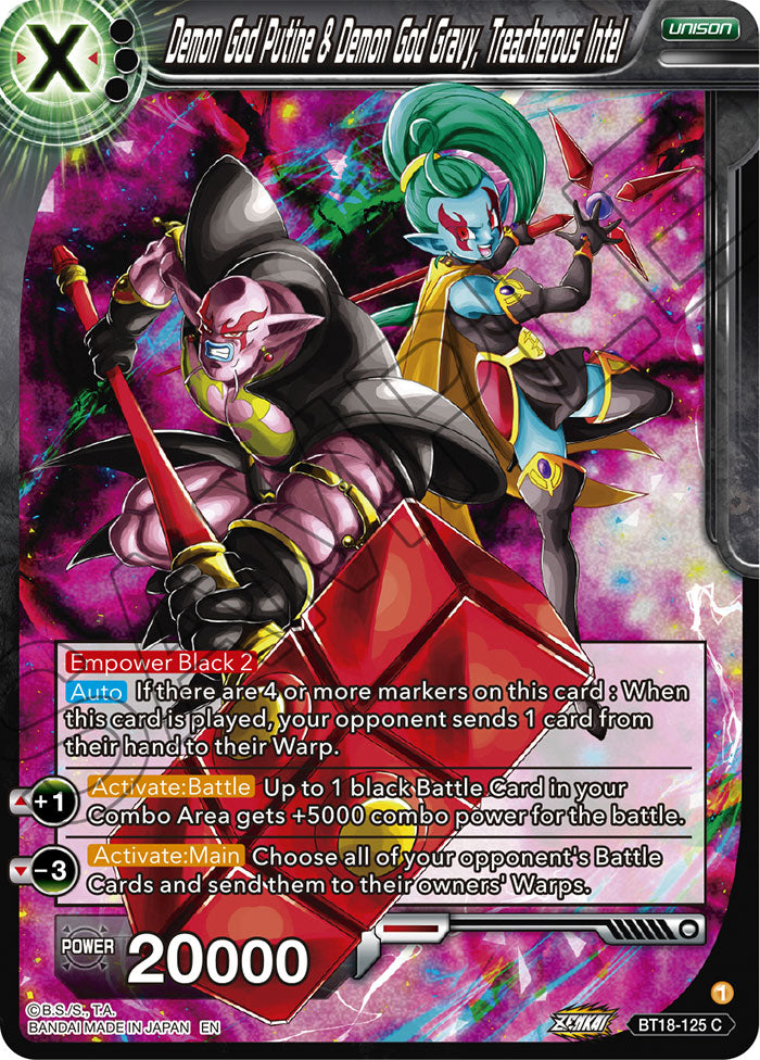 Demon God Putine & Demon God Gravy, Treacherous Intel - Dawn of the Z-Legends - Common - BT18-125