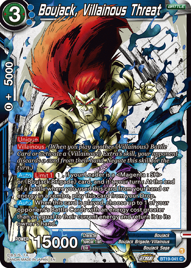 Boujack, Villainous threat - Fighter's Ambition - Common - BT19-041