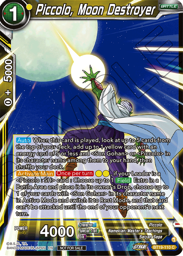 Piccolo, Moon Destroyer (Zenkai Series Pack Vol.1) - Tournament Promotion Cards - Promo - BT19-110