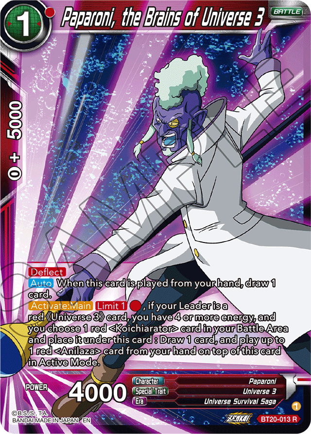 Paparoni, the Brains of Universe 3 - Power Absorbed - Rare - BT20-013