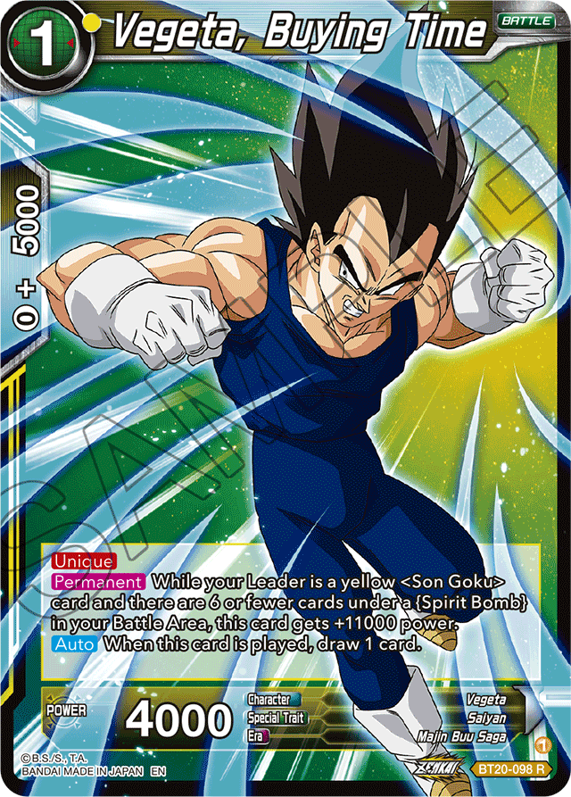 Vegeta, Buying Time - Power Absorbed - Rare - BT20-098