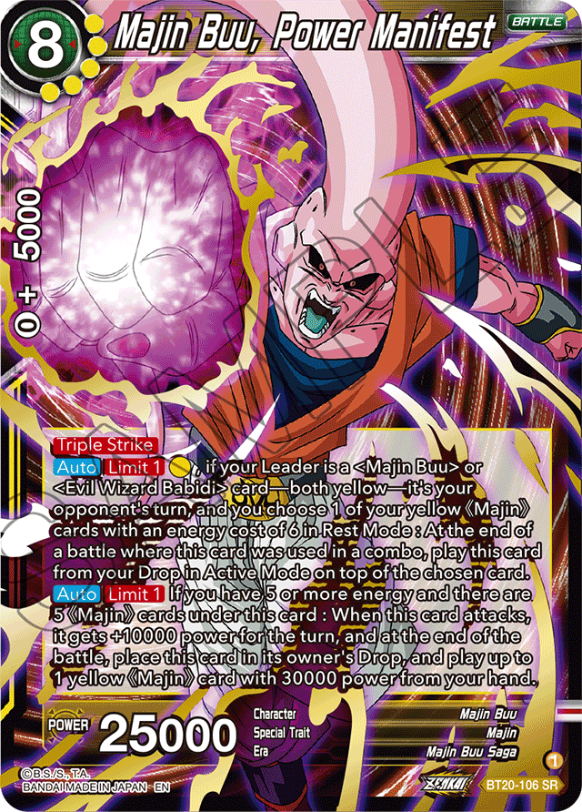 Majin Buu, Power Manifest - Power Absorbed - Super Rare - BT20-106