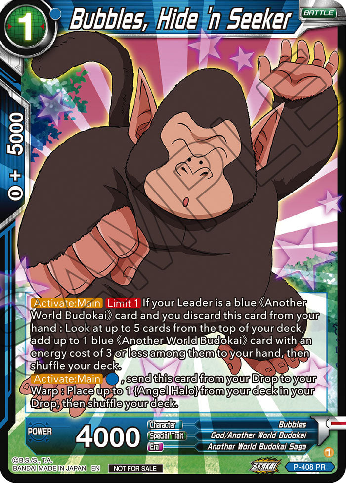 Bubbles, Hide 'n Seeker (Zenkai Series Tournament Pack Vol.1) - Tournament Promotion Cards - Promo - P-408