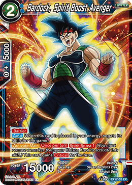 Bardock, Spirit Boost Avenger - Expansion Deck Box Set 17: Saiyan Boost - Expansion Rare - EX17-02