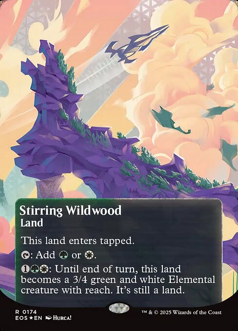Stirring Wildwood (0174) (Borderless) (Galaxy Foil) - Edge of Eternities: Stellar Sights - R - 174