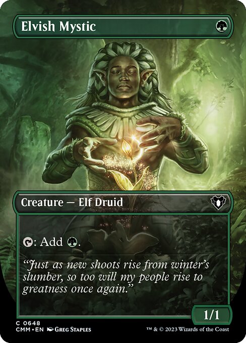 Elvish Mystic (Borderless) - Commander Masters - C - 648