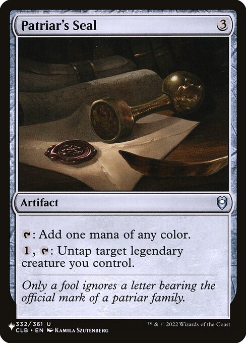 Patriar's Seal - The List Reprints - U - 332/361