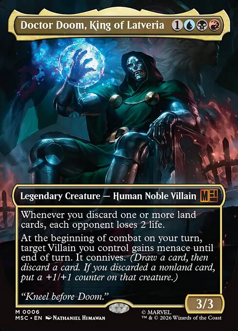 Doctor Doom, King of Latveria (Borderless) - Commander: Marvel Super Heroes - M - 6
