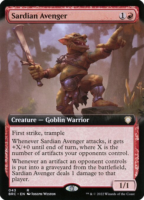 Sardian Avenger (Extended Art) - Commander: The Brothers' War - R - 43