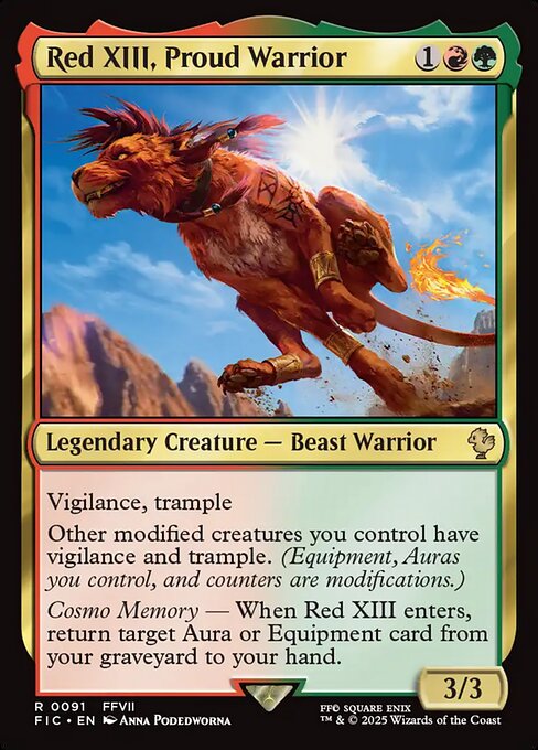 Red XIII, Proud Warrior (Surge Foil) - Commander: FINAL FANTASY - R - 91