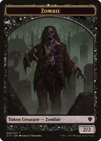 Zombie // Gold Double-Sided Token - Commander 2017 - T - 5 // 10