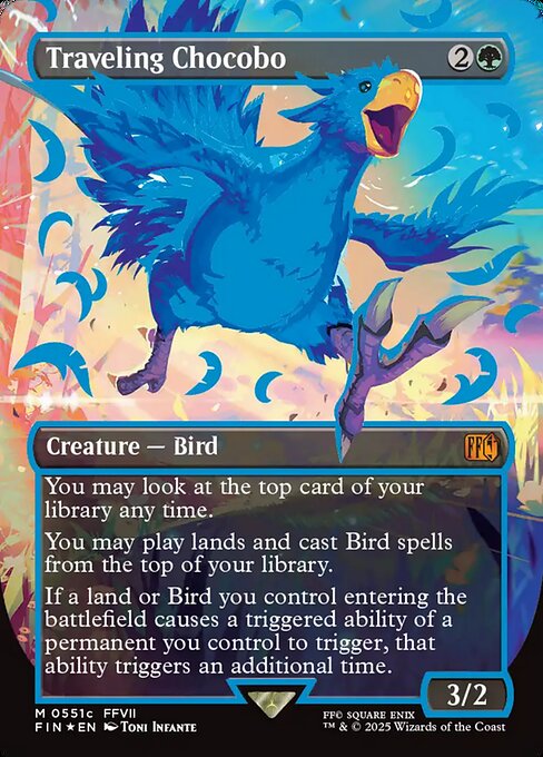 Traveling Chocobo (Borderless) (Neon Ink Blue) - FINAL FANTASY - M - 551c