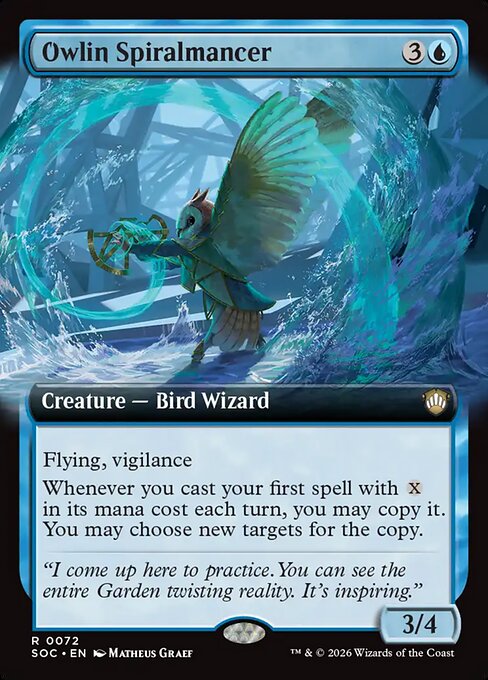 Owlin Spiralmancer (Extended Art) - Commander: Secrets of Strixhaven - R - 72