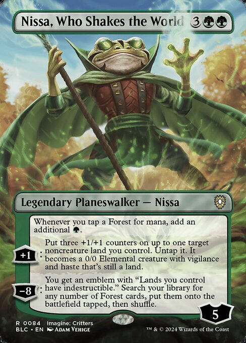 Nissa, Who Shakes the World (Borderless) - Commander: Bloomburrow - R - 84