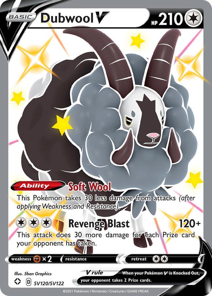 Dubwool V - Shining Fates: Shiny Vault - Shiny Holo Rare - SV120/SV122