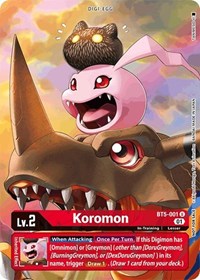 Koromon - BT5-001 (Premier TO Event June 2021) - Battle of Omni - Promo - BT5-001 U