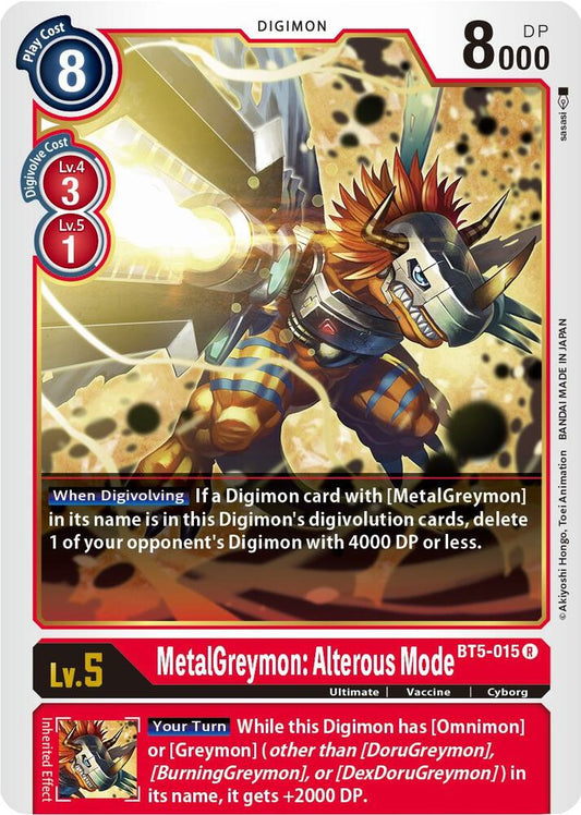 MetalGreymon: Alterous Mode - Battle of Omni - Rare - BT5-015 R