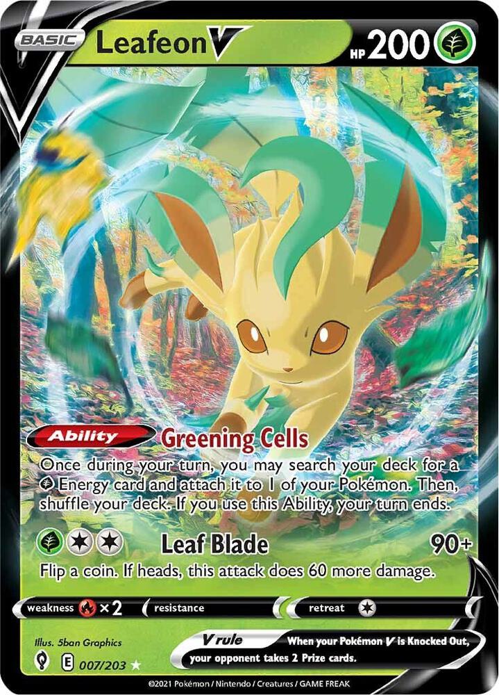 Leafeon V - SWSH07: Evolving Skies - Ultra Rare - 007/203