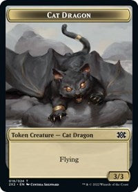 Cat Dragon // Spirit (002) Double-Sided Token - Double Masters 2022 - T - 19 // 2
