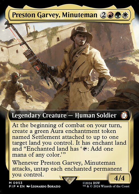 Preston Garvey, Minuteman (Extended Art) (Surge Foil) - Universes Beyond: Fallout - M - 953