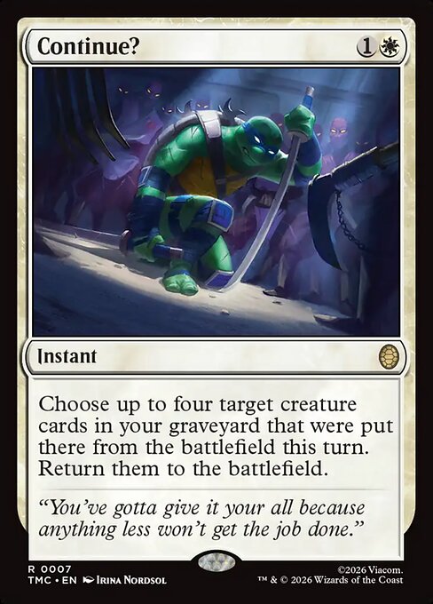 Continue? - Commander: Teenage Mutant Ninja Turtles - R - 7
