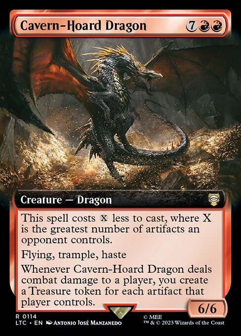 Cavern-Hoard Dragon (Extended Art) - Commander: The Lord of the Rings: Tales of Middle-earth - R - 114