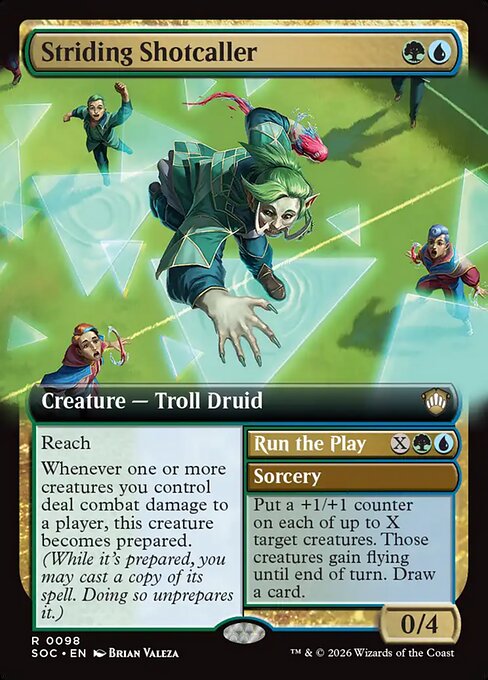 Striding Shotcaller (Extended Art) - Commander: Secrets of Strixhaven - R - 98