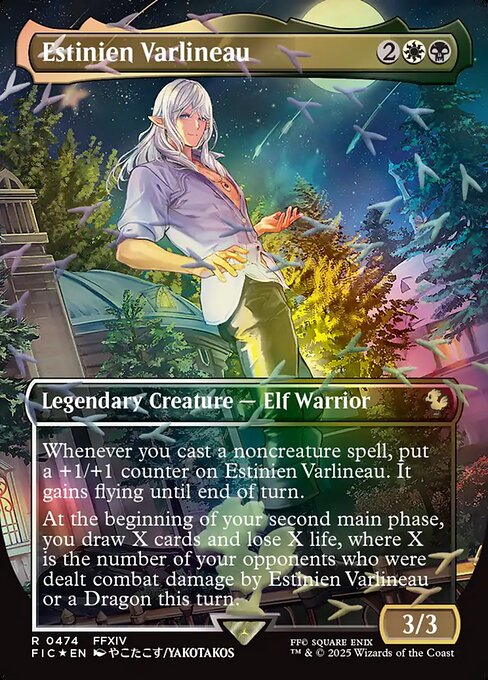 Estinien Varlineau (Borderless) (Chocobo Track Foil) - Commander: FINAL FANTASY - R - 474