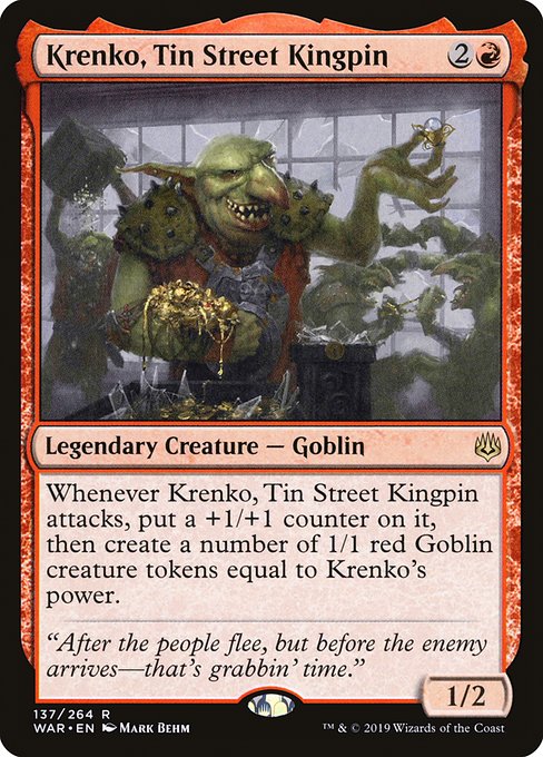 Krenko, Tin Street Kingpin - War of the Spark - R - 137