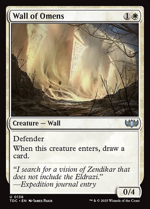 Wall of Omens - Commander: Tarkir: Dragonstorm - U - 138