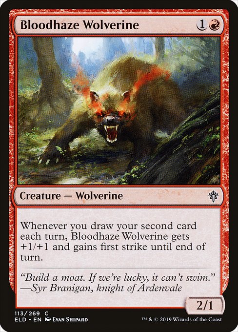 Bloodhaze Wolverine - Throne of Eldraine - C - 113