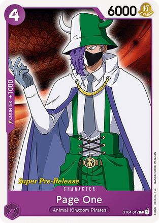 Page One - Super Pre-Release Starter Deck 4: Animal Kingdom Pirates - C - ST04-012