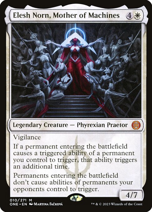 Elesh Norn, Mother of Machines (Phyrexian) (Step-and-Compleat Foil) - Phyrexia: All Will Be One - M - 418