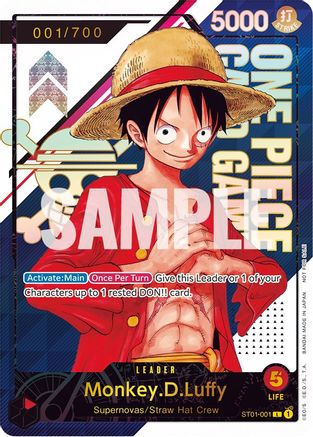 Monkey.D.Luffy - ST01-001 [Serial Number] - One Piece Promotion Cards - PR - ST01-001