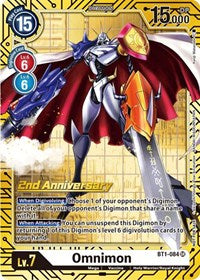Omnimon (2nd Anniversary Card Set) - Release Special Booster 1.0 - Super Rare - BT1-084 SR