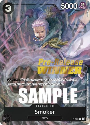 Smoker (Pre-Release) [Winner] - One Piece Promotion Cards - PR - P-025