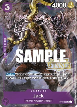 Jack (Online Regional 2023) [Winner] - One Piece Promotion Cards - PR - ST04-008
