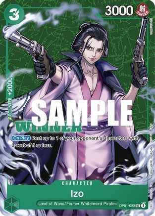 Izo (Tournament Pack Vol. 2) [Winner] - One Piece Promotion Cards - PR - OP01-033