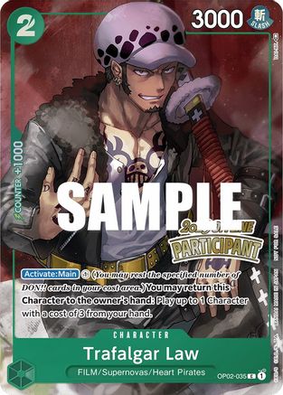 Trafalgar Law (Offline Regional 2023) [Participant] - One Piece Promotion Cards - PR - OP02-035