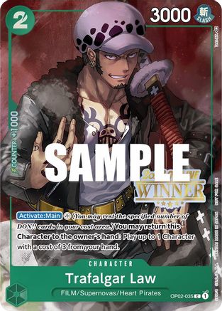 Trafalgar Law (Offline Regional 2023) [Winner] - One Piece Promotion Cards - PR - OP02-035