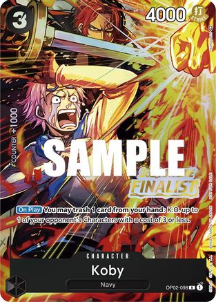 Koby (Offline Regional 2023) [Finalist] - One Piece Promotion Cards - PR - OP02-098