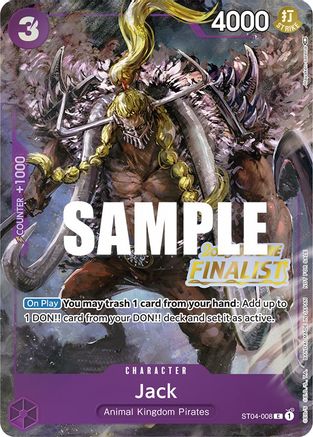 Jack (Offline Regional 2023) [Finalist] - One Piece Promotion Cards - PR - ST04-008