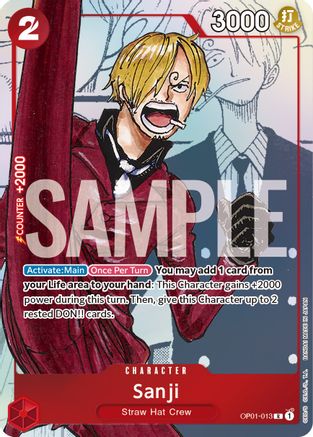 Sanji - OP01-013 (Alternate Art) - One Piece Promotion Cards - PR - OP01-013