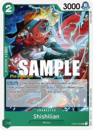 Shishilian - Paramount War Pre-Release Cards - UC - OP02-032