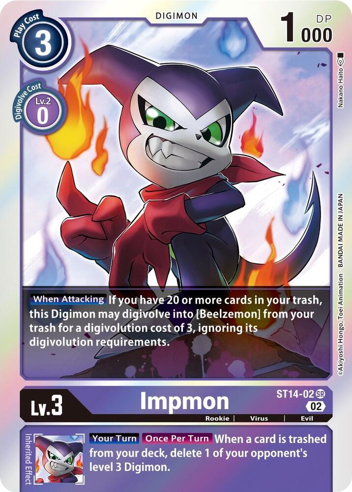 Impmon - Starter Deck 14: Beelzemon Advanced Deck Set - Super Rare - ST14-02 SR