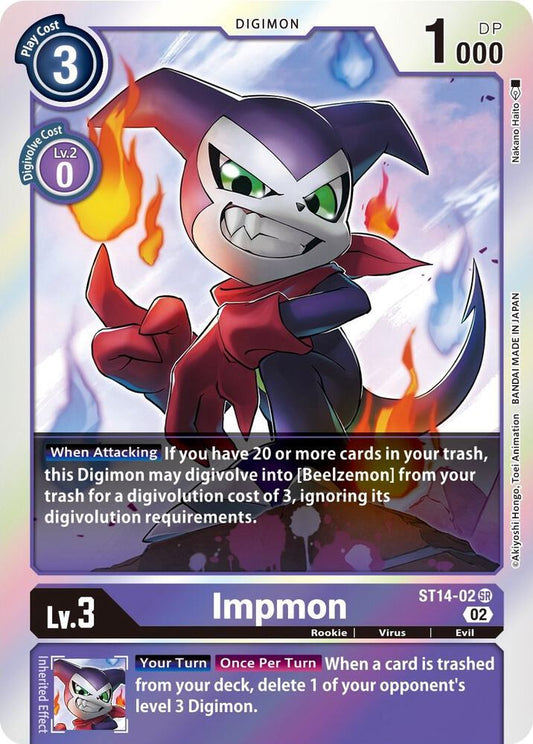Impmon - Starter Deck 14: Beelzemon Advanced Deck Set - Super Rare - ST14-02 SR